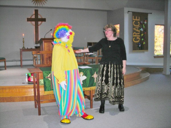 Rainbow sings with pastor